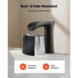 Vesiputous ammehana mattamusta kolmireikäinen reuna-asennus kaksikahvainen korkea virtaus