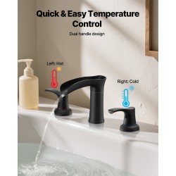 Vesiputous ammehana mattamusta kolmireikäinen reuna-asennus kaksikahvainen korkea virtaus