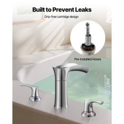 Ammehana roomalaistyylinen 3-reikäinen tasoon asennettava ruostumaton teräs kaksoiskahvat vesiputousvirta