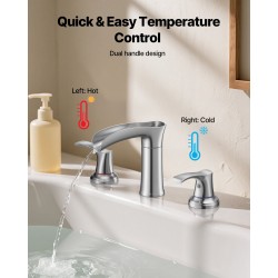 Ammehana roomalaistyylinen 3-reikäinen tasoon asennettava ruostumaton teräs kaksoiskahvat vesiputousvirta