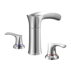 Ammehana roomalaistyylinen 3-reikäinen tasoon asennettava ruostumaton teräs kaksoiskahvat vesiputousvirta