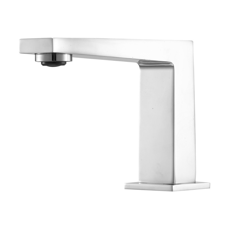 Kylpyammehana ruostumaton teräs kolmireikäinen reuna-asennus kulmikas juoksuputki kaksi kahvaa hopeanvärinen