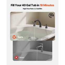 Roomalainen 3-reikäinen ruostumaton teräs kylpyammehana pronssiviimeistely kaksikahvainen