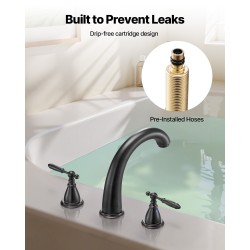 Roomalainen 3-reikäinen ruostumaton teräs kylpyammehana pronssiviimeistely kaksikahvainen