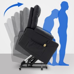 Andover sähköinen nojatuoli USB-porteilla ja juomatelineillä