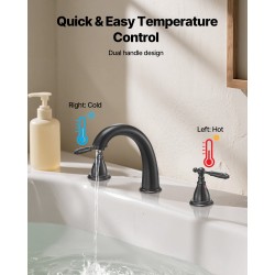 Roomalainen 3-reikäinen ruostumaton teräs kylpyammehana pronssiviimeistely kaksikahvainen