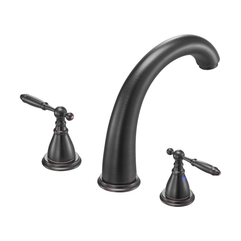 Roomalainen 3-reikäinen ruostumaton teräs kylpyammehana pronssiviimeistely kaksikahvainen