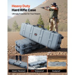 Kovakantinen PP-muovinen asekotelo 138 cm pitkä lukittava kivääreille pyörillä