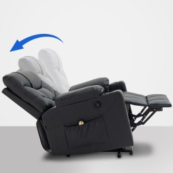 Andover sähköinen nojatuoli USB-porteilla ja juomatelineillä