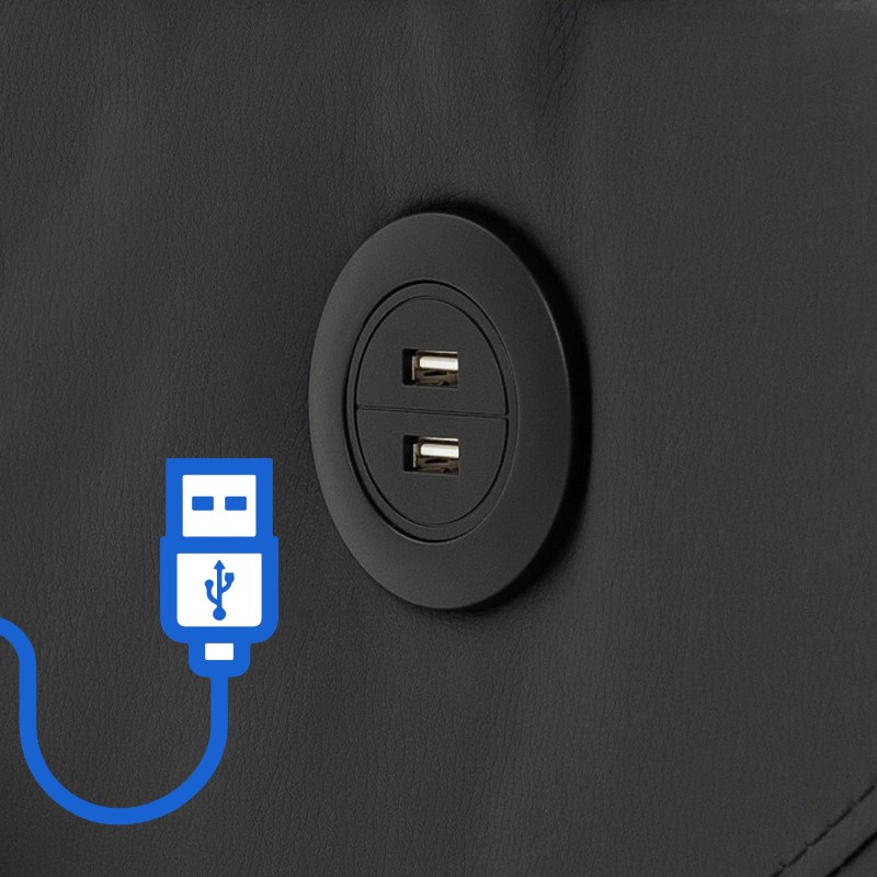 Andover sähköinen nojatuoli USB-porteilla ja juomatelineillä