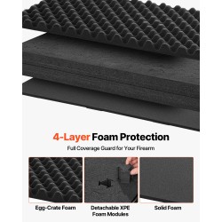 Kovakotelo pitkille aseille PP 134x42,5x18cm IP67 lukittava XPE-vaimennus