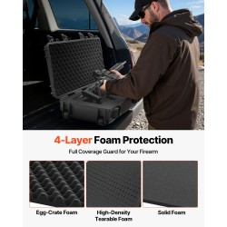 Kovakotelo pitkille aseille PP runko PU vaahto IP67 sisämitat 102x33 cm