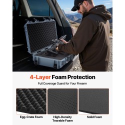 Asekotelo lukittava PP-muovinen IP67 sisämitta 102 cm muotoiltava vaahtomuovi pyörillä