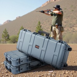 Asekotelo lukittava PP-muovinen IP67 sisämitta 102 cm muotoiltava vaahtomuovi pyörillä