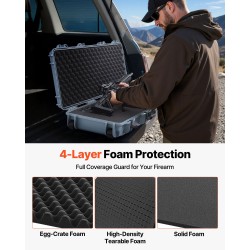 Kova PP-kuorinen aseen kuljetuslaukku IP67-vesitiivis pyörillä 1066 mm