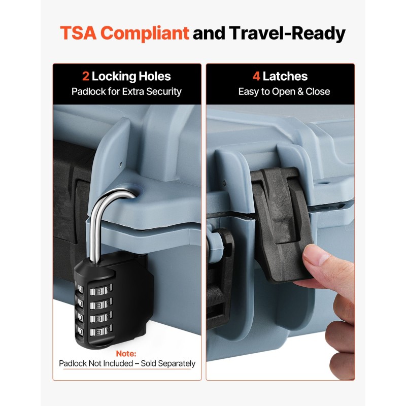 Kova PP-kuorinen aseen kuljetuslaukku IP67-vesitiivis pyörillä 1066 mm