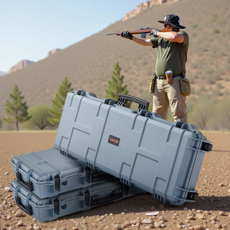 Kova PP-kuorinen aseen kuljetuslaukku IP67-vesitiivis pyörillä 1066 mm