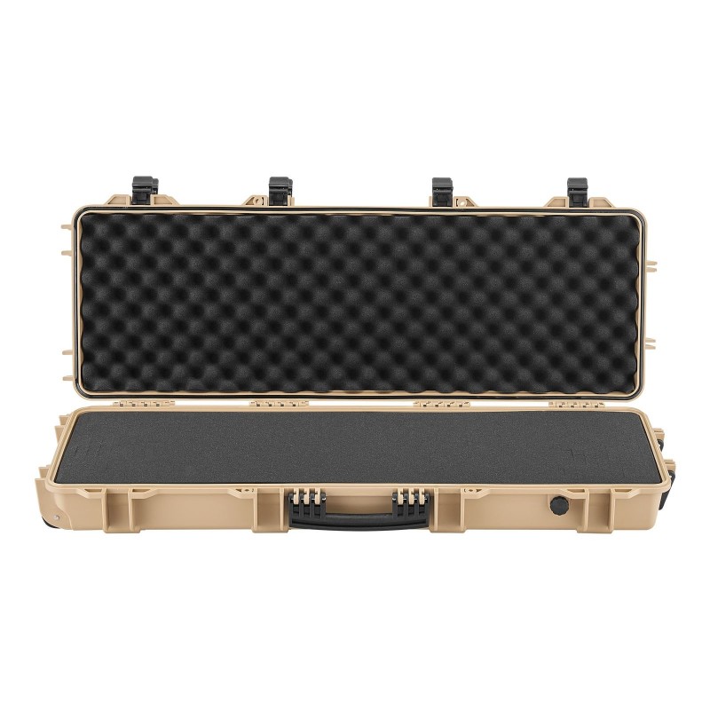 Kovakotelo PP-muovinen pitkille aseille IP67 vaahtomuovi pyörillä lukittava