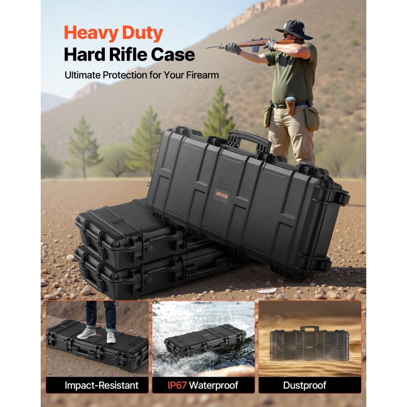 Kovakotelo polypropeeni pitkille aseille sisäpituus 914 mm vesitiivis IP67