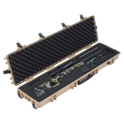 Kova lukittava asepussi polypropeenikuori 138 cm pitkä IP67 suojattu