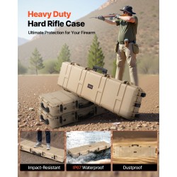 Kova lukittava asepussi polypropeenikuori 138 cm pitkä IP67-suojattu