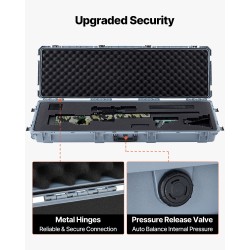 Asekotelo polypropeenimuovinen lukittava vesitiivis pölytiivis pyörillä esileikatulla vaahdolla kivääreille ja pistooleille