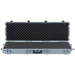 Asekotelo polypropeenimuovinen lukittava vesitiivis pölytiivis pyörillä esileikatulla vaahdolla kivääreille ja pistooleille