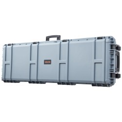 Asekotelo polypropeenimuovinen lukittava vesitiivis pölytiivis pyörillä esileikatulla vaahdolla kivääreille ja pistooleille