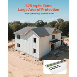 Höyrynsulkutalopeite polyeteenikalvo ja kudottu kangas 2,74 x 22,86 m 62,7 m²