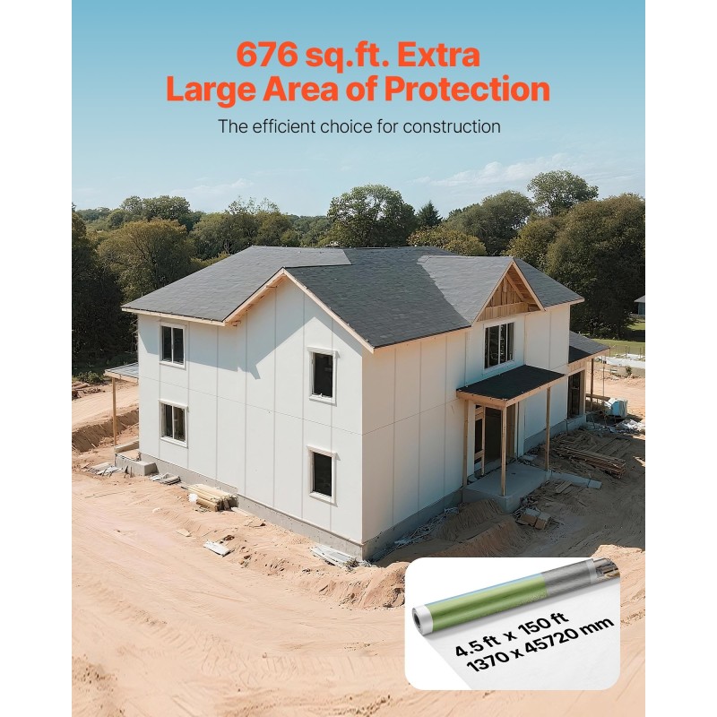 Höyrynsulkumuovi polyeteeni ja kudottu kangas 1370 x 45720 mm rulla 62,8 m²