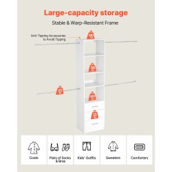 Säädettävä kaappijärjestelmä 3 laatikkoa MDF- ja lastulevy 1670–2560 mm