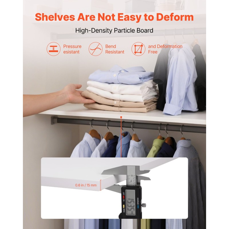 Melamiinipintaiset lastulevyhyllyt 584×355×15 mm 2 kpl valkoiset