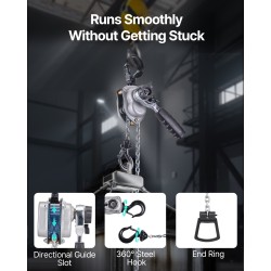 Käsikäyttöinen vipuketjunostin 250 kg 1,5 m G80 seosteräsketju mekaaninen jarru