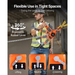 Käsiviputaljallinen ketjunostin 1000 kg G80 ketju 3 m nostokorkeus