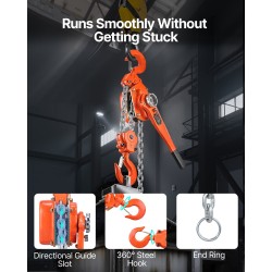 Manuaalinen vipuketjunostin 6 t 6 m G80 seosteräsketjulla kaksipäinen mekaaninen jarru