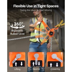 Vipukäyttöinen ketjutalja kolmen tonnin kantavuus kolmen metrin nostokorkeus korkealujuuksinen ketju kaksisalpalinen jarru