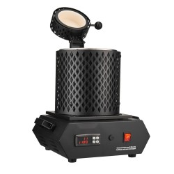 Sähköinen sulatusuuni jalometalleille 1350 wattia 1 kg ja 3 kg keraamiset upokkaat