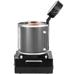 Sähköinen jalometallien sulatusuuni keraamisella upokkaalla 1150 asteen korujen sulatukseen