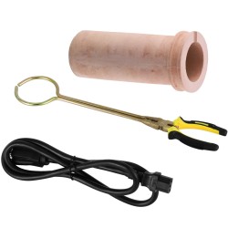 Sähköinen jalometallien sulatusuuni keraamisella upokkaalla 1150 asteen korujen sulatukseen