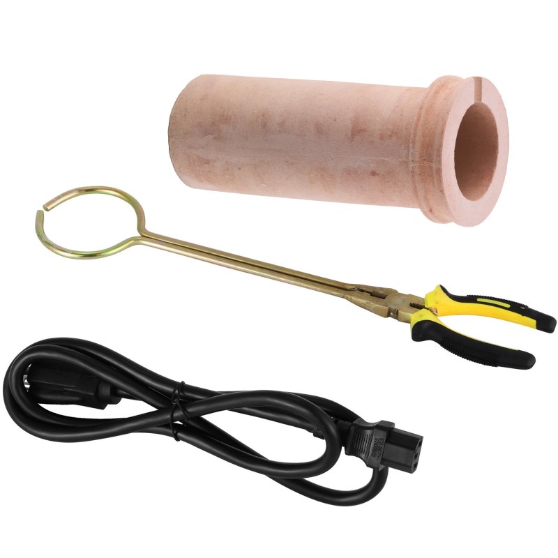 Sähköinen jalometallien sulatusuuni keraamisella upokkaalla 1150 asteen korujen sulatukseen