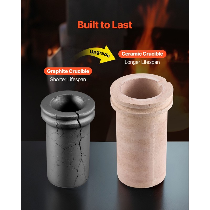 Sähköinen sulatusuuni 1500W 1150°C 5 kg keraaminen astia kylmävalssattu teräsrunko