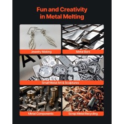 Sähköinen sulatusuuni 1500W 1150°C 5 kg keraaminen astia kylmävalssattu teräsrunko