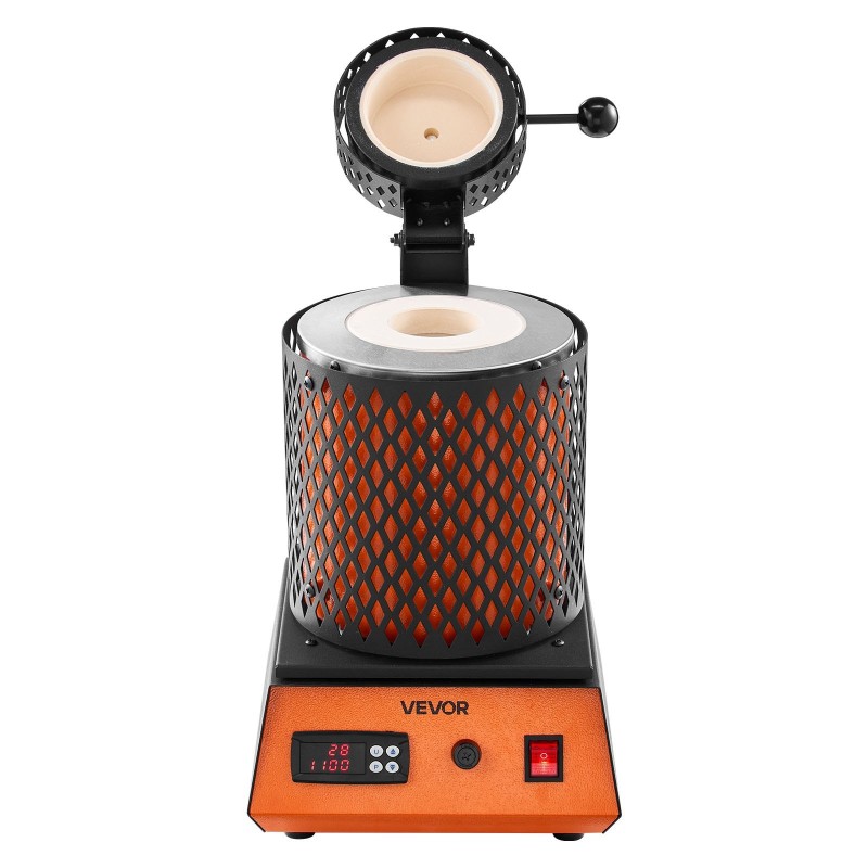 Sulatusuuni jalometalleille kolmen kilon keraamisella astiolla kylmävalssattu teräsrunko