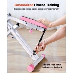 Taittuva kyykky- ja soutulaite kotikäyttöön kolme vastusnauhaa säädettävä istuin