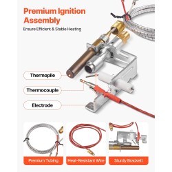 Pilottipoltinkokoonpano maakaasukäyttöön kuumuutta ja korroosiota kestävä hopea 160x120x40 mm