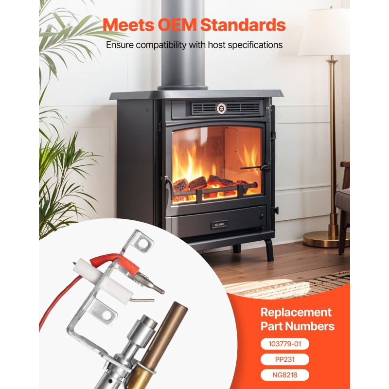 Pilottipoltinkokoonpano maakaasukäyttöön kuumuutta ja korroosiota kestävä hopea 160x120x40 mm