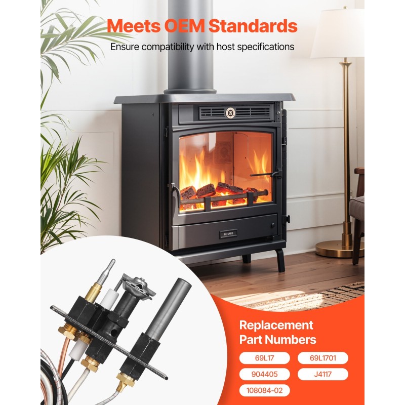 Kaasureleensarja luonnonkaasulle takkoihin vedenlämmittimiin ja liesiin