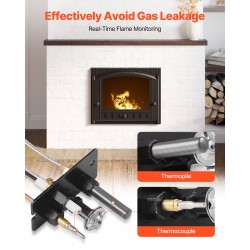 Pilottipoltinkokoonpano takkoihin maakaasu ja nestekaasu lämpöä ja korroosiota kestävä musta 160x120x40 mm