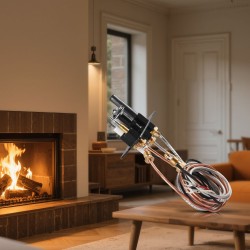 Pilottipoltinkokoonpano takkoihin maakaasu ja nestekaasu lämpöä ja korroosiota kestävä musta 160x120x40 mm