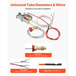 Sytytyskokoonpano maakaasutakkoihin lämmön ja korroosion kestävä hopeanvärinen laajasti yhteensopiva